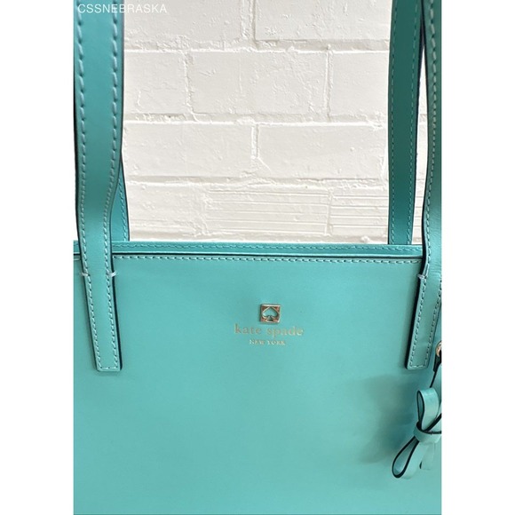 Kate Spade New York Aqua/Teal leather tote - Size M - Picture 3 of 11